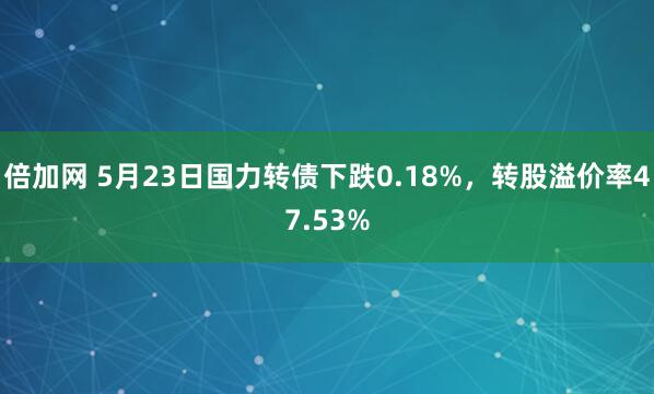 倍加网 5月23日国力转债下跌0.18%，转股溢价率47.53%